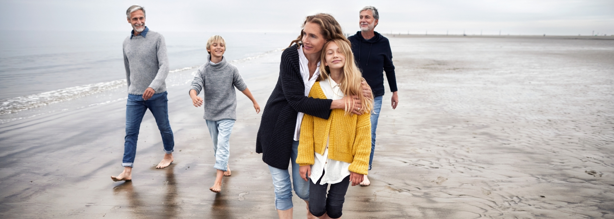 Multigenerational family posing for image in the ourdoors